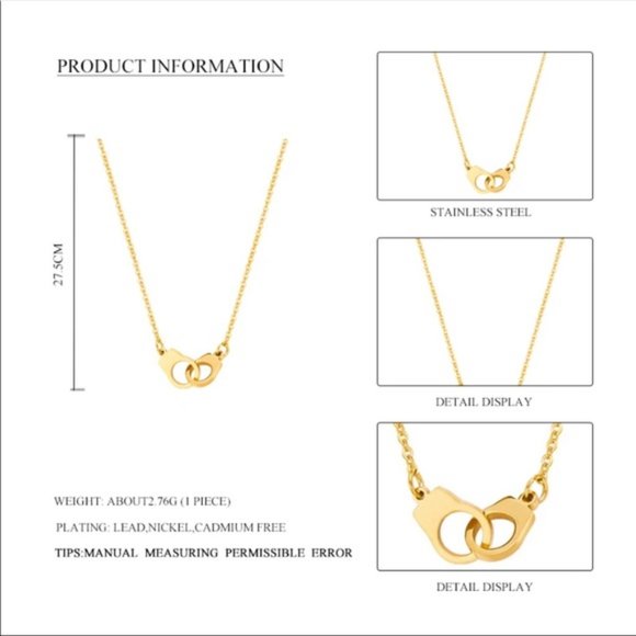 Dainty Stainless Steel Handcuff Necklace - Picture 3 of 5